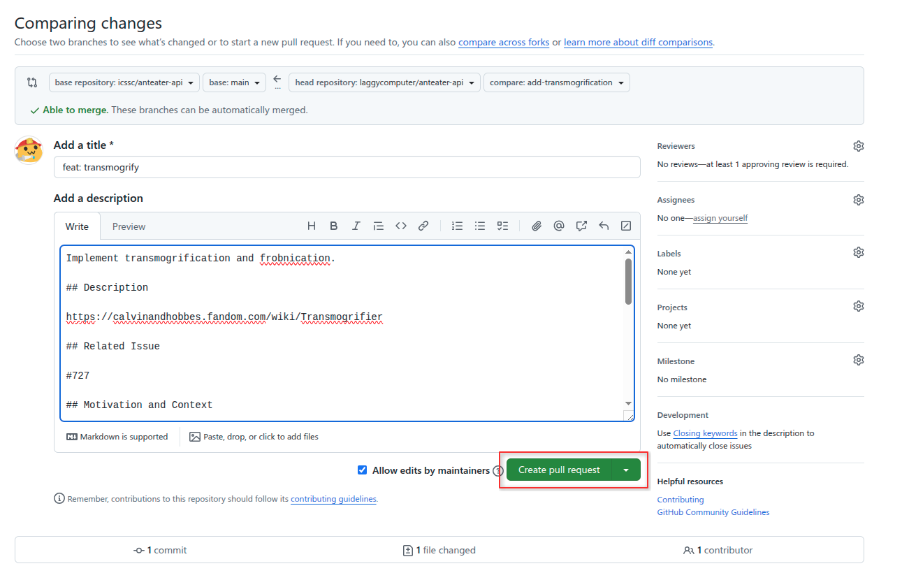 Create a pull request